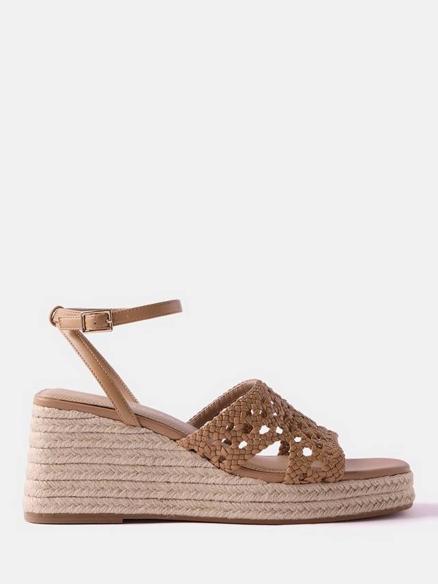 Плетеные эспадрильи Lola на танкетке Mint Velvet, Camel