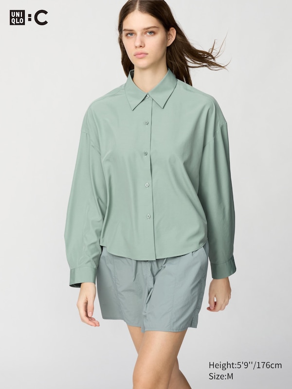 

Укороченная рубашка Uniqlo, зеленый