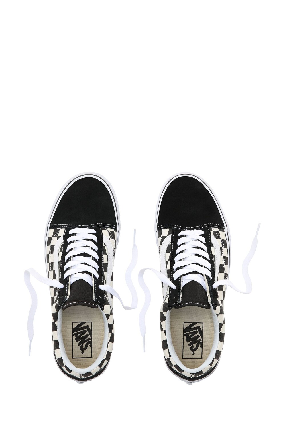 Женские кроссовки в клетку старой школы Vans, черный — фото 4