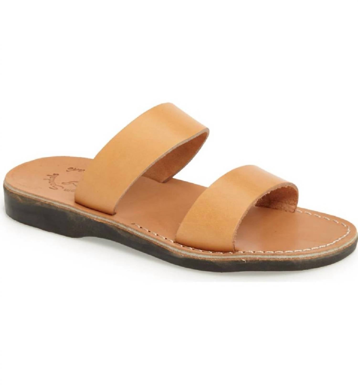 Aviv Rubber Slide In Tan Jerusalem Sandals, Tan