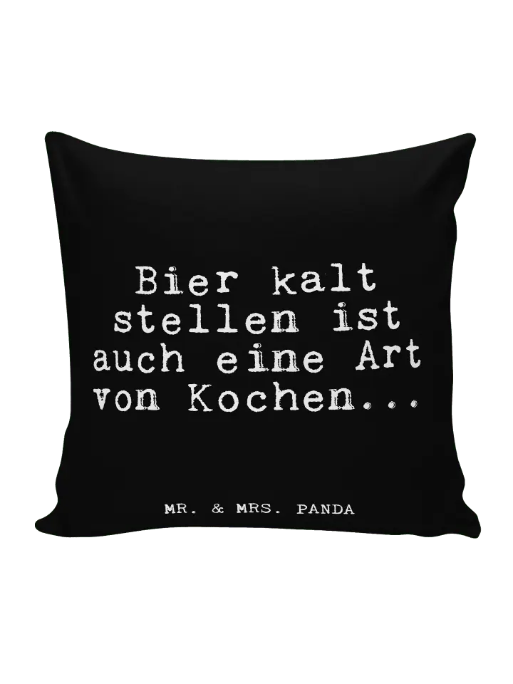 

Подушка Mr & Mrs Panda 40x40 Bier kalt stellen ist, черный