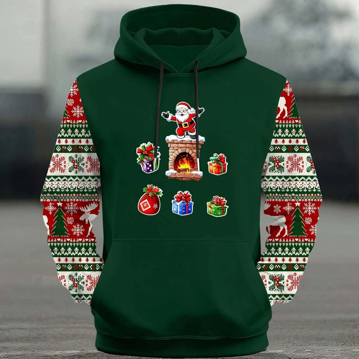 Толстовка с капюшоном для мужчин Funny Printed Oversize — фото 3
