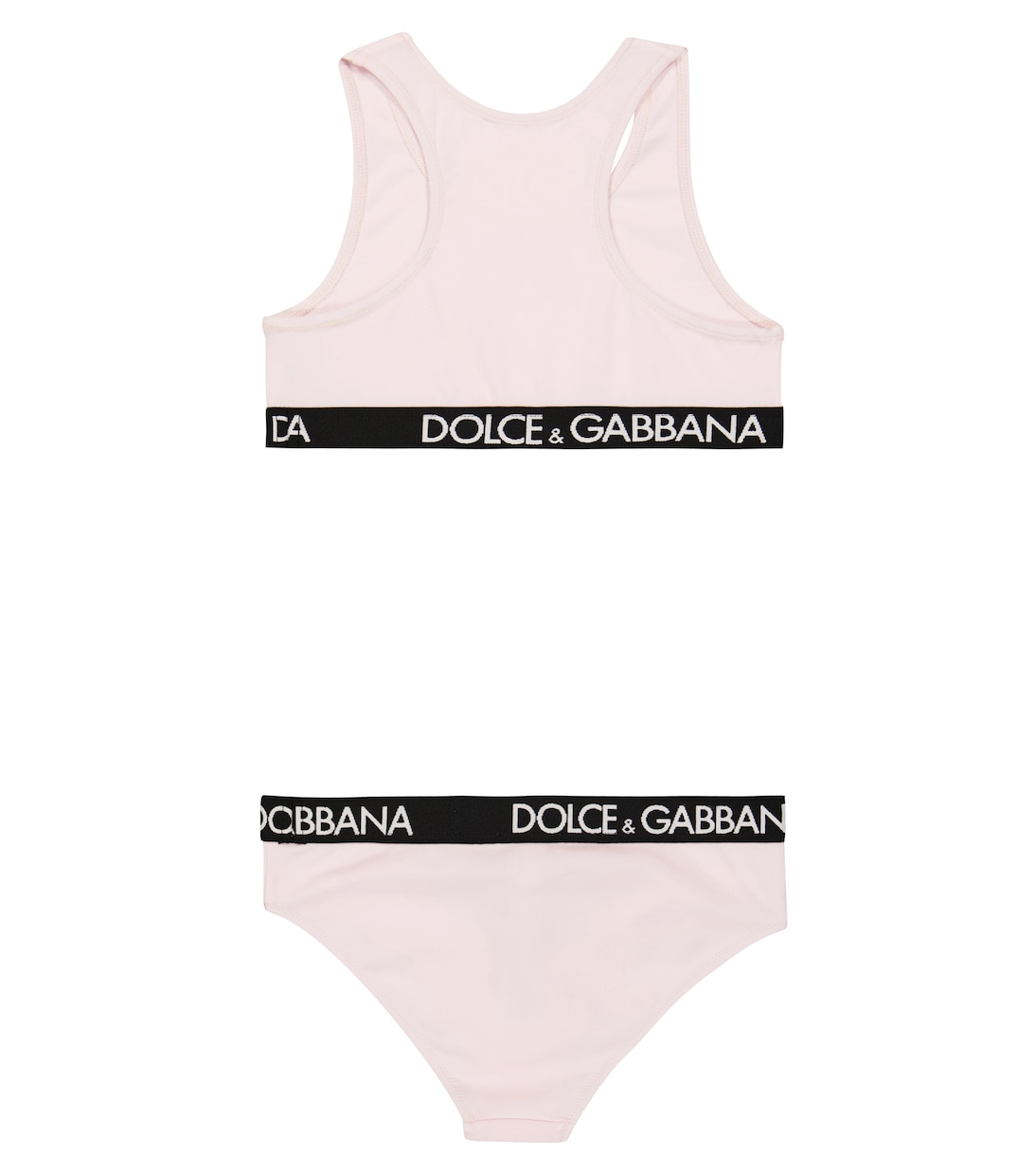 Комплект нижнего белья из хлопковой смеси с логотипом Dolce&Gabbana Kids, Very Light Poweder Pink — фото 2