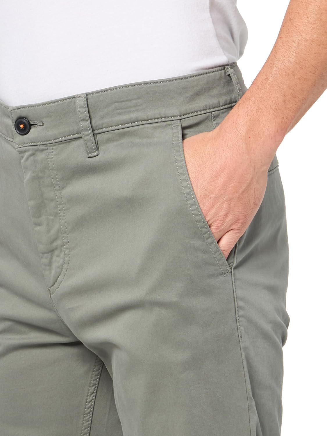 BOSS Мужские техно-твиловые зауженные чинос, Fossil Grey — фото 3