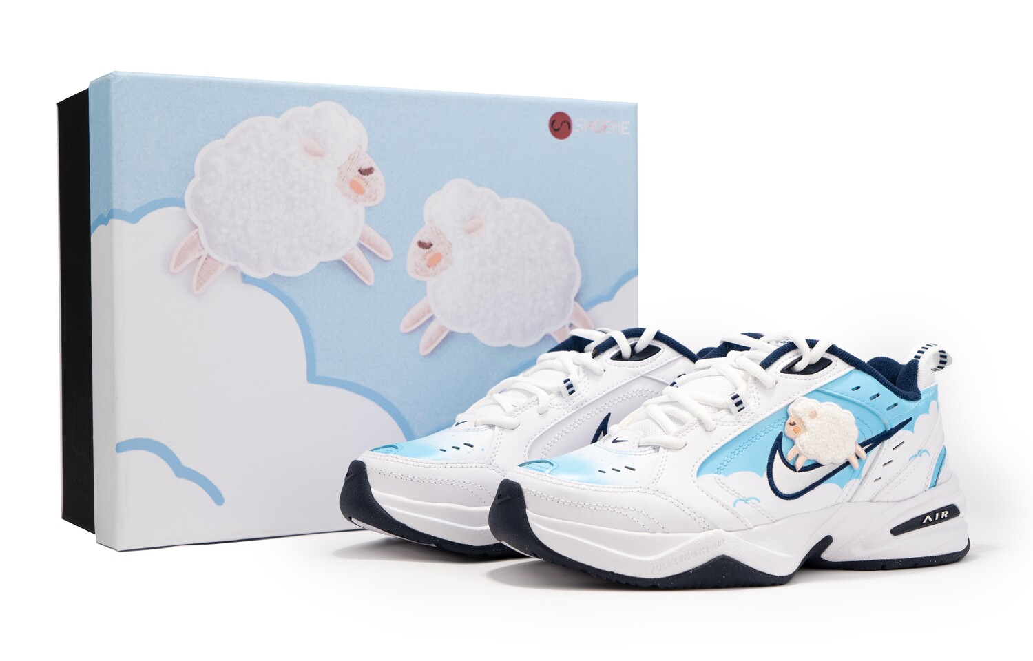 

Кроссовки Nike Air Monarch 4 Chunky Sneakers Unisex Low-Top White Blue