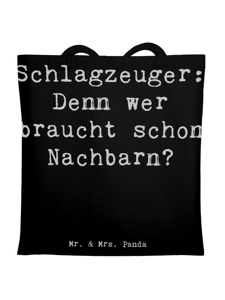 

Сумка для переноски Mr & Mrs Panda Schlagzeuger Spruch, черный