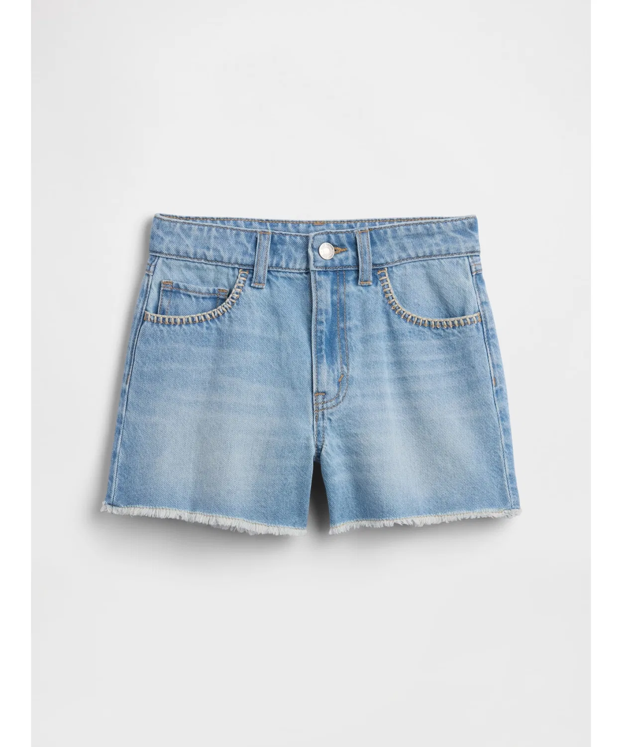 Детские джинсовые шорты Gap из переработанного хлопка, светлый индиго