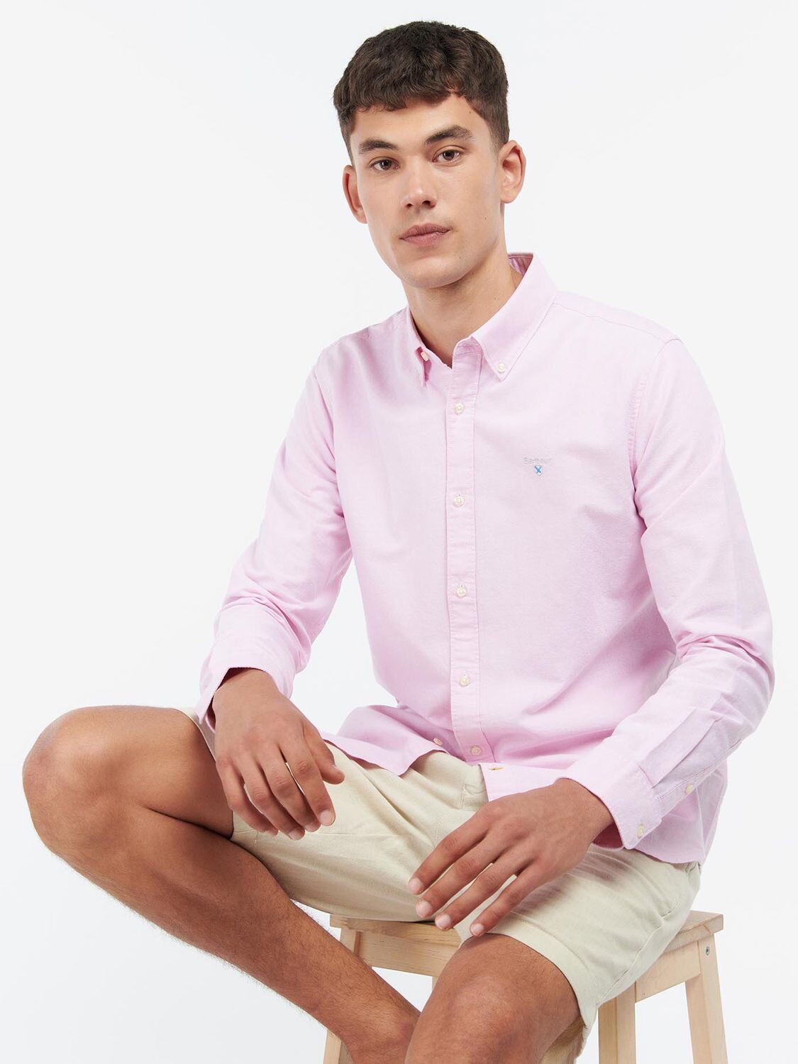 

Рубашка оксфордского кроя Barbour Tailored Fit, розовая
