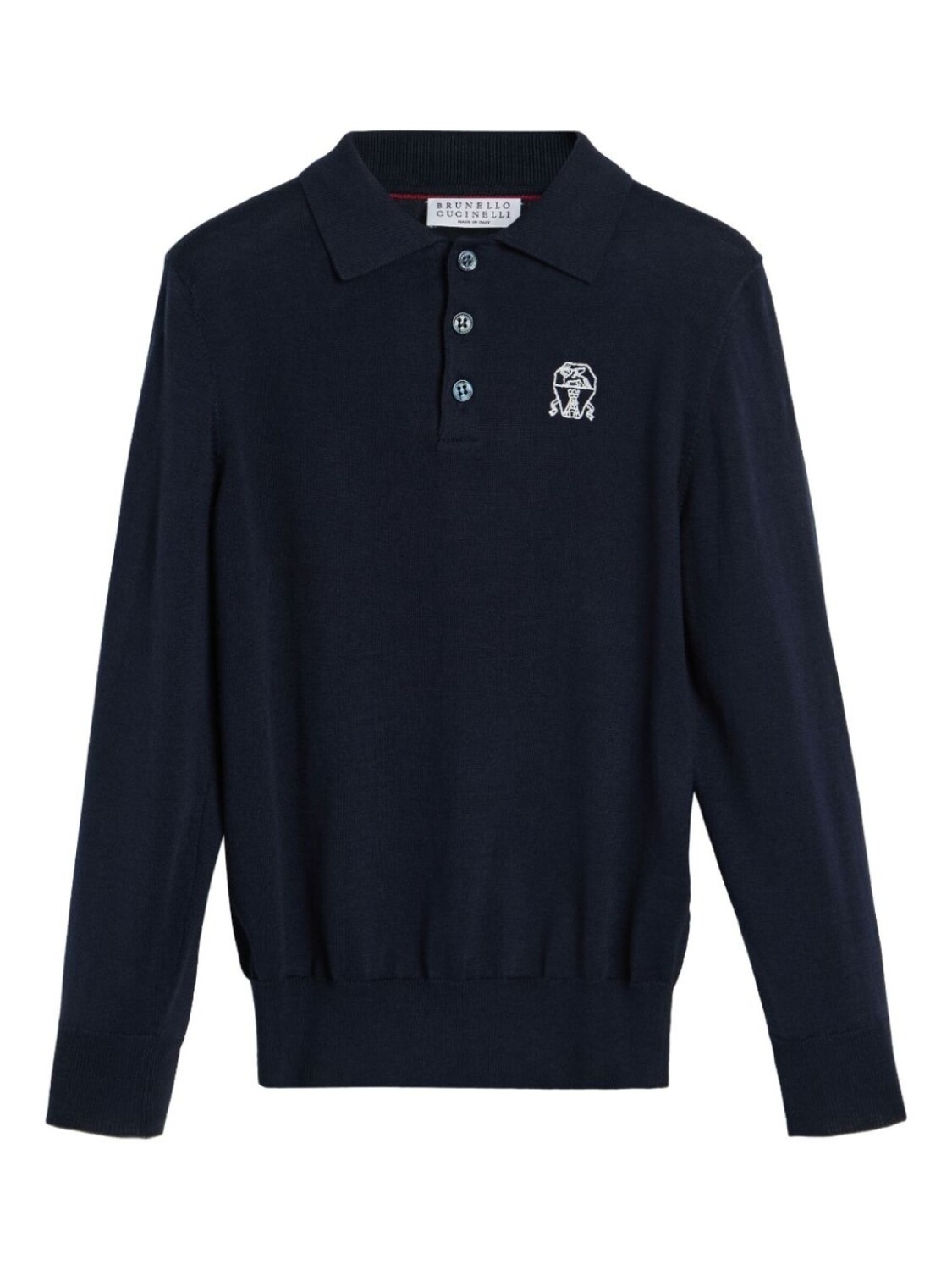 

Brunello Cucinelli Kids рубашка поло с вышивкой, синий