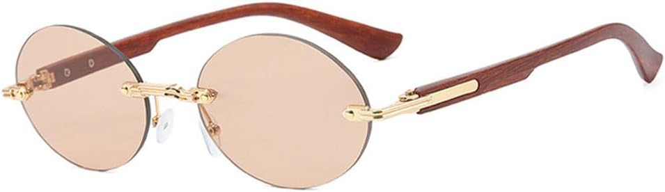 

Роскошные ретро-солнцезащитные очки без оправы с защитой от УФ-излучения UV400, металлические, модные, для мужчин и женщин, для путешествий и активного отдыха TKKTLLT, Gold-lightbrown