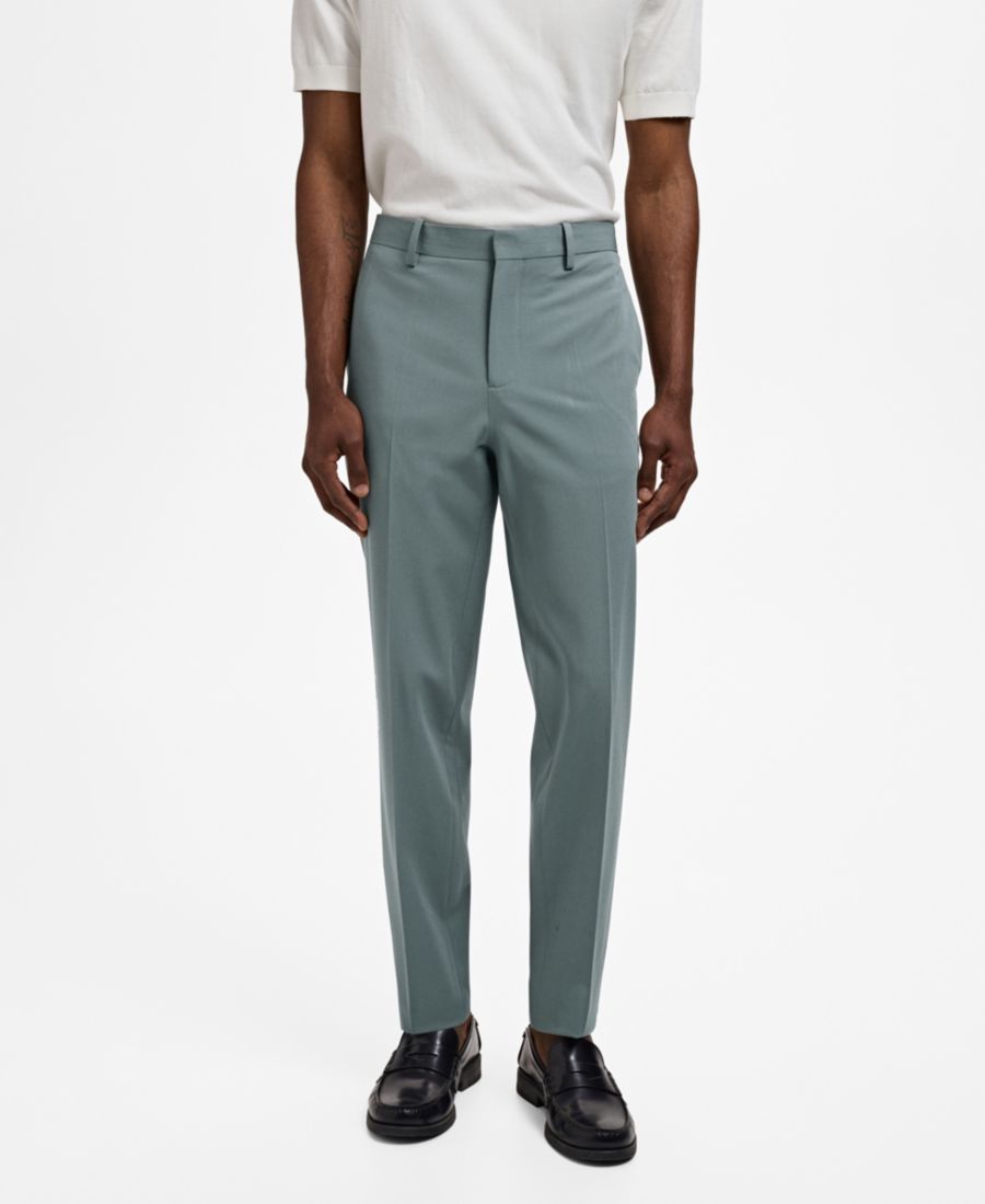 

Мужские брюки из эластичной ткани, облегающего кроя MANGO, Aqua Green