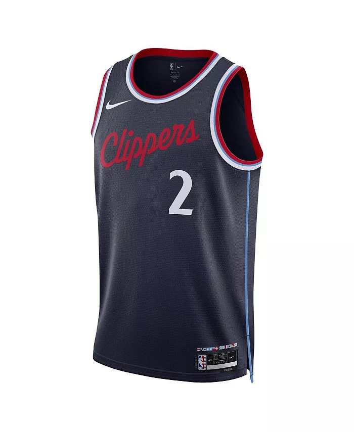 Мужская и женская баскетбольная майка Kawhi Leonard LA Clippers 2024/25 Swingman в синем цвете - Icon Edition Nike — фото 3