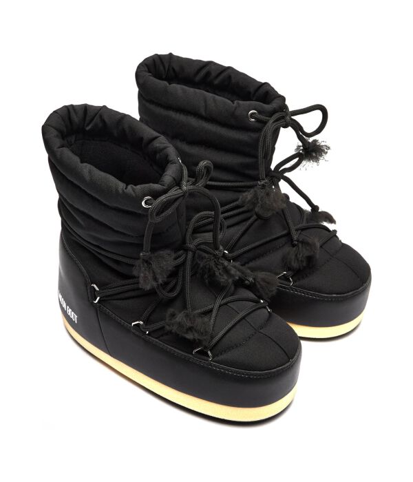 Зимние ботинки женские Moon Boot из текстиля и экокожи, черный — фото 3