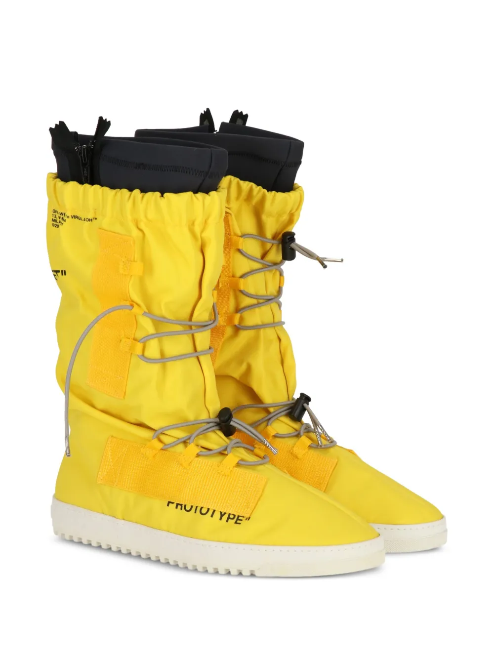 Резиновые сапоги на рифленой подошве OFF-WHITE, желтый — фото 2