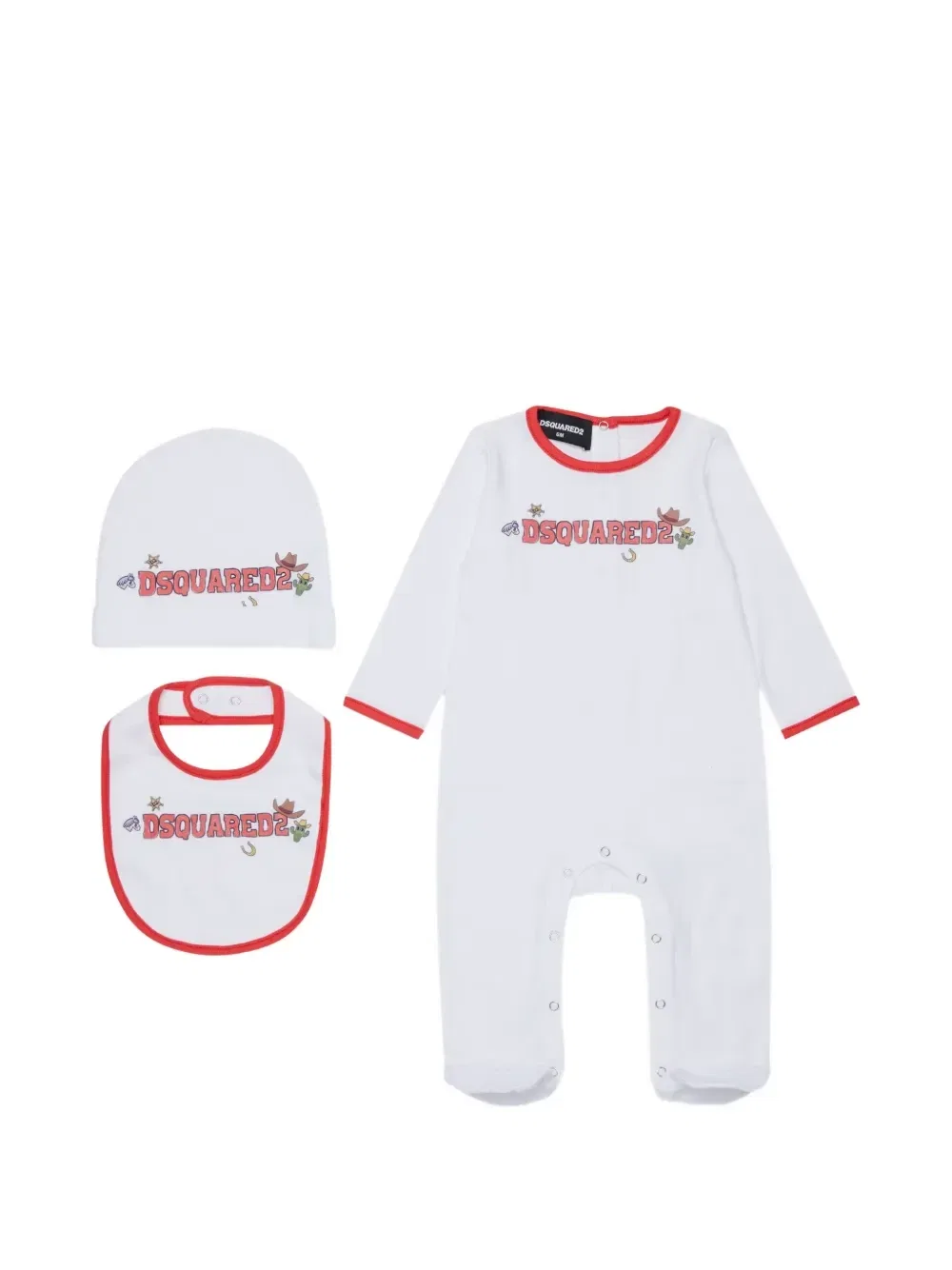 Комплект из трех предметов с логотипом DSQUARED2 KIDS, белый