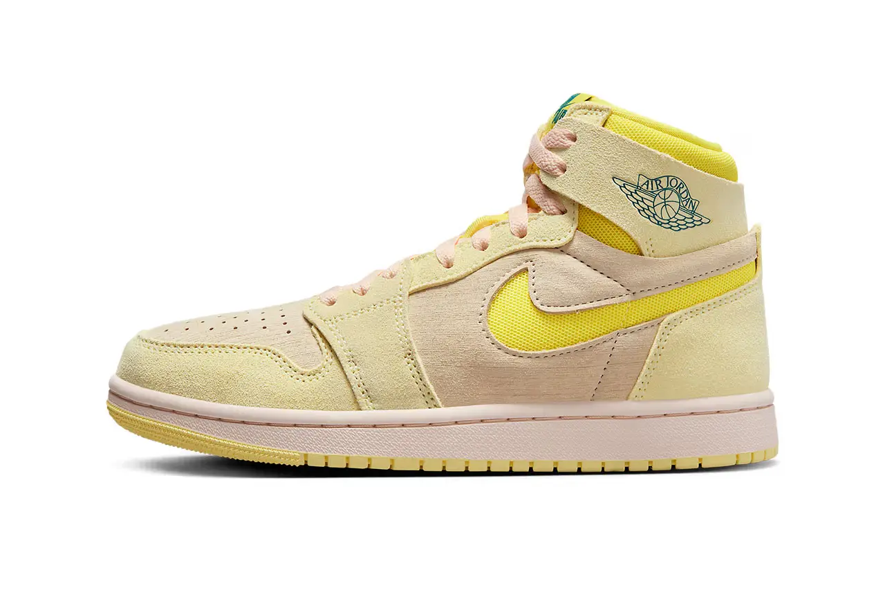 Кроссовки Nike Air Jordan 1 High Zoom CMFT 2 DV1305-800 женские 9.5 Citron Tint TF2195, бежевый — фото 2