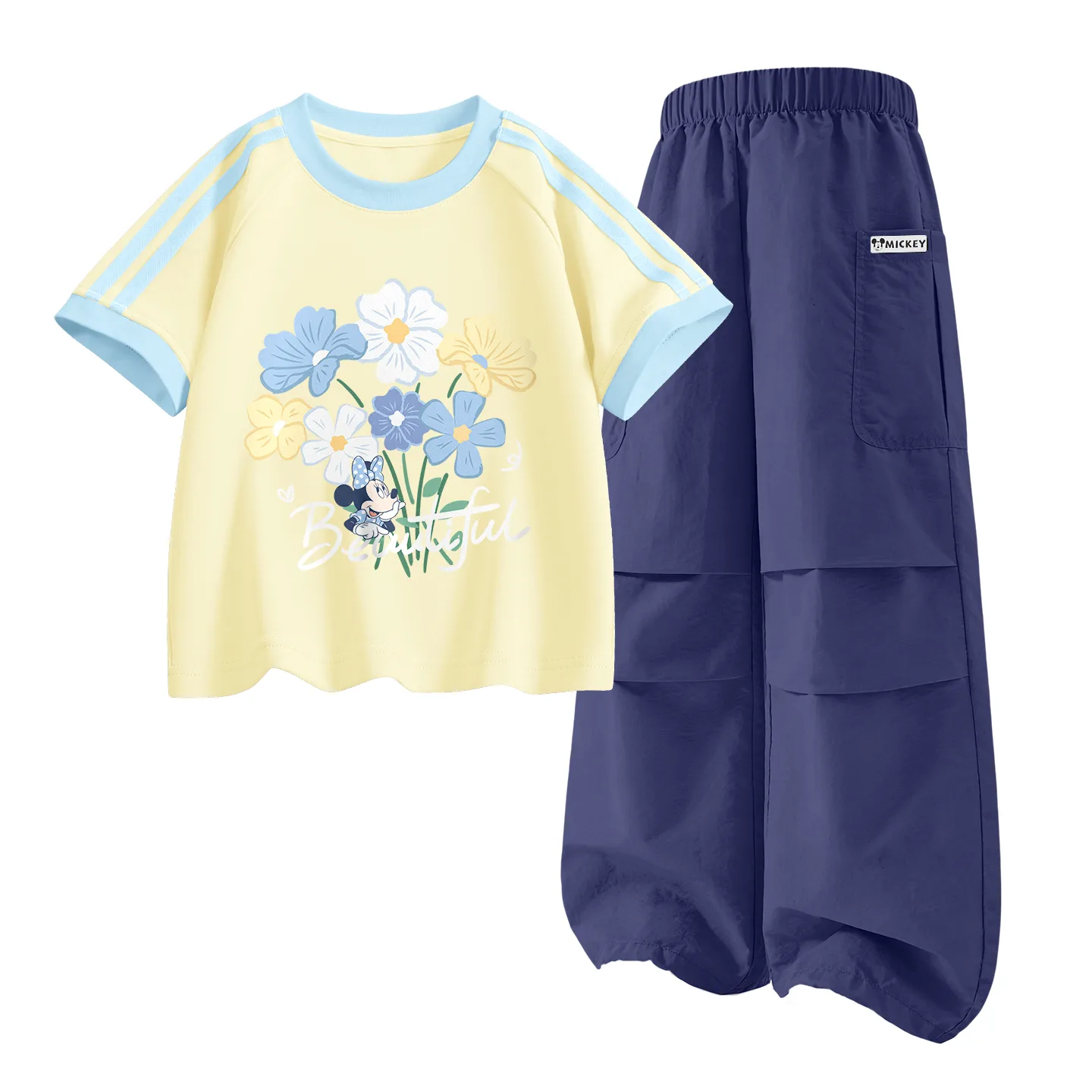 Детский спортивный комплект Casual Disney, Di Flower Nini Honey Yellow+Di HU Long Hook-and-Loop Sea Mist Purple