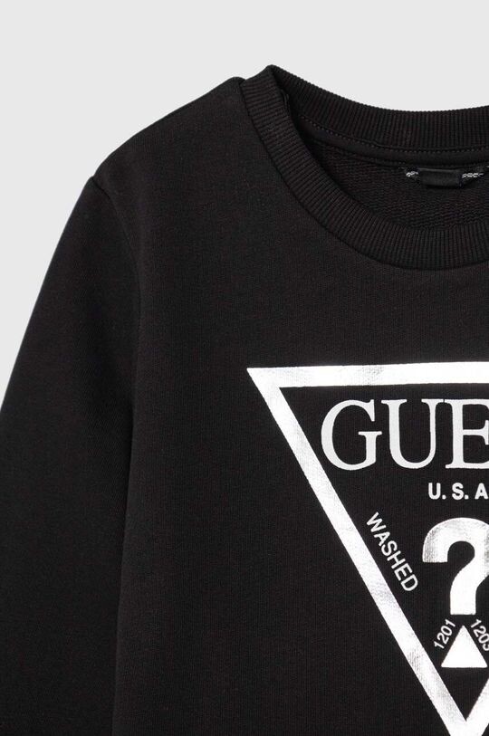 Детская хлопковая толстовка Guess, черный — фото 3