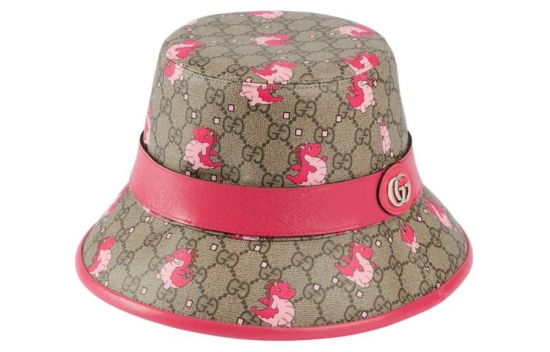 Кожаная палаточная панама GUCCI розового цвета — фото 3