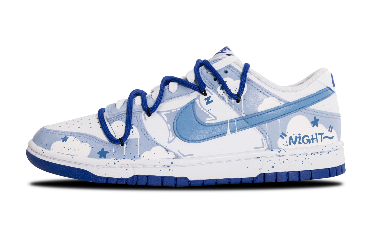 

Кроссовки Nike Dunk Skateboard Shoes Women's Low-Top Blue White, Синий, Кроссовки Nike Dunk Skateboard Shoes Women's Low-Top Blue White