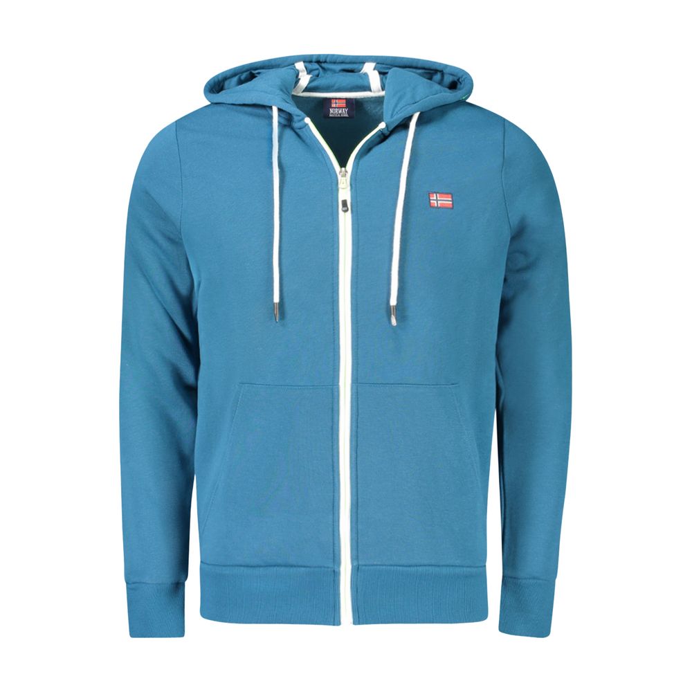 

Синий хлопковый мужской свитер с капюшоном Geographical Norway