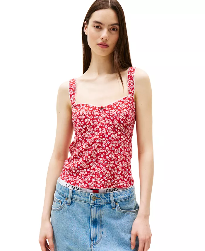 

Женская майка Sweetheart с цветочным принтом Tommy Jeans, мультиколор