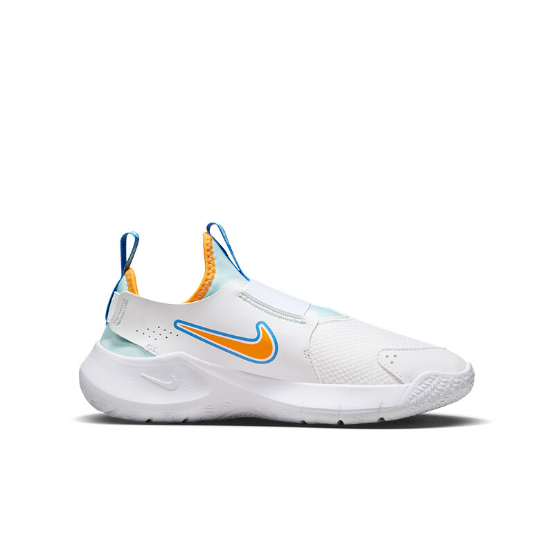 Кроссовки Flex Runner Kids Детские низкие белые/синие/оранжевые Nike, белый — фото 2