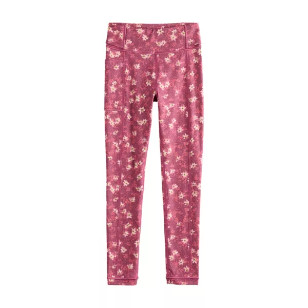 

Леггинсы адаптивной длины для девочек 7-16 лет Tek Gear, цвет pink floral