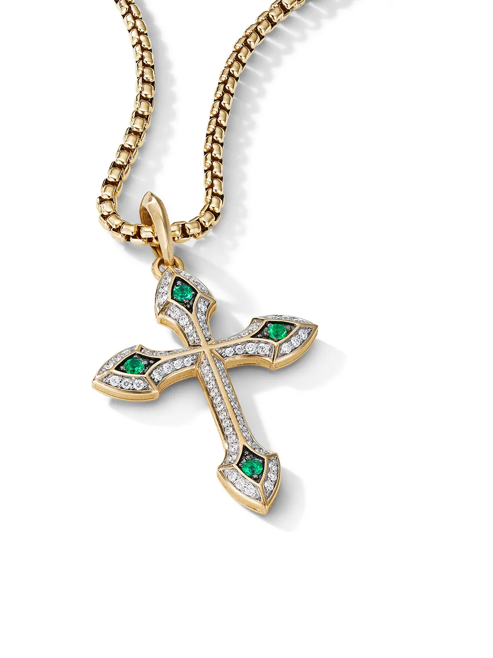 

Амулет Gothic Cross из желтого золота с бриллиантами David Yurman, золотой