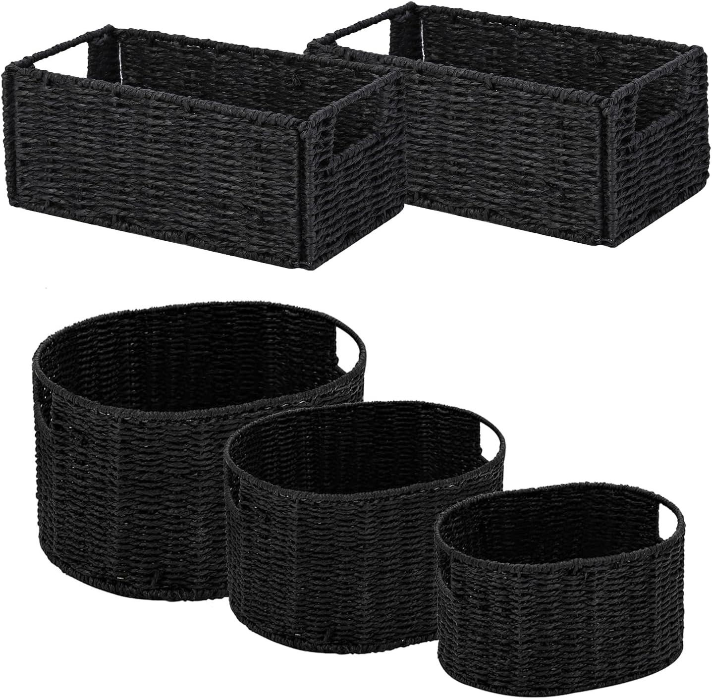 

Маленькие плетеные корзины для хранения Vagusicc, Black
