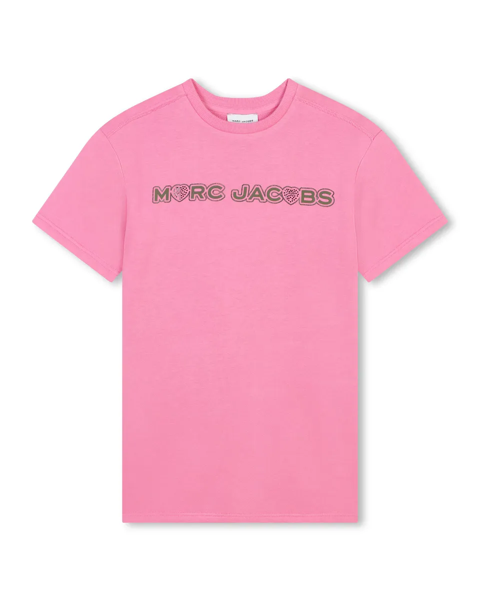 

Розовое платье с короткими рукавами для девочки Marc Jacobs, розовый