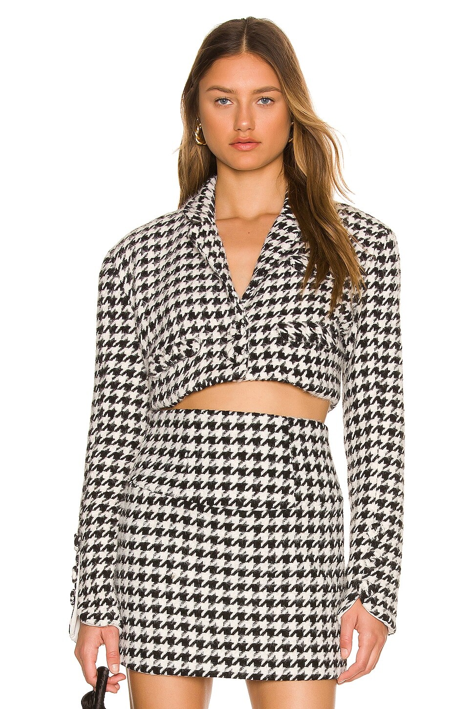 

Пиджак For Love & Lemons Bonnie Cropped, черный