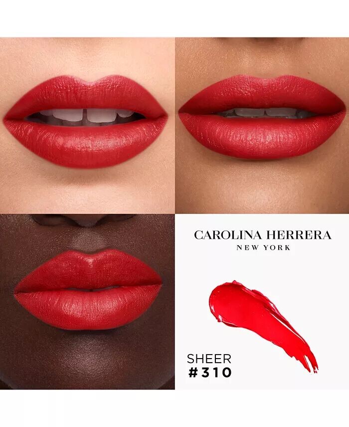 Сменный набор для прозрачной губной помады Fabulous Kiss Carolina Herrera, цвет 310- Red Carolina (vivid red) — фото 4
