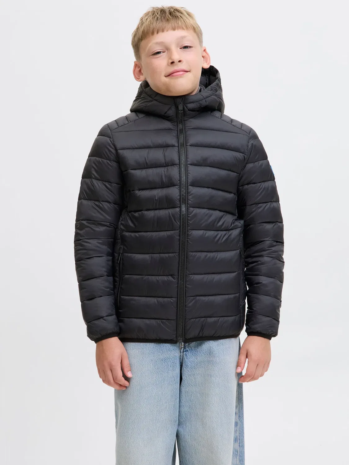 Стеганая куртка, легкая, JACK & JONES Junior, черный — фото 2