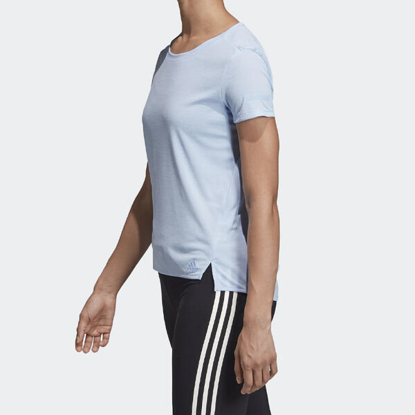 Футболка тренировочные спортивные с круглым вырезом и коротким рукавом Adidas, синий — фото 4