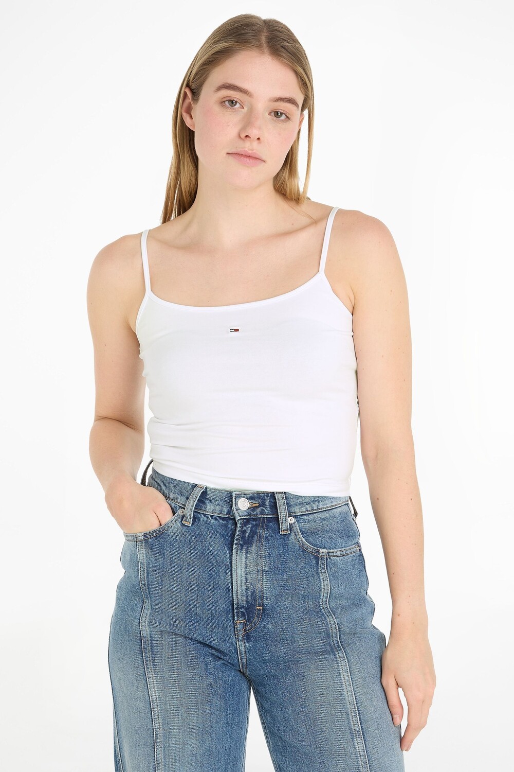 

Укороченный топ с бретелями Tommy Jeans, белый