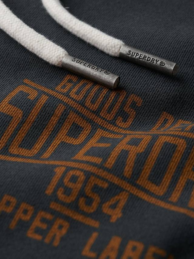 Хлопковая толстовка с медной этикеткой Superdry, цвет Washed Black — фото 4