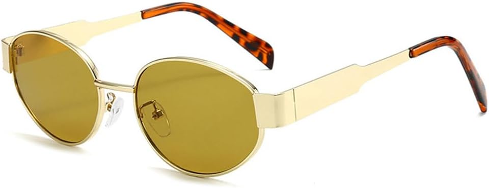 

Солнцезащитные очки в овальной металлической оправе, цвет Golden Yellow Green. Линзы прозрачные с градиентом «океан», защита UV400. Для женщин, мужчин, занятий спортом (бег, велосипед). Стиль панк. Модель UYPTK