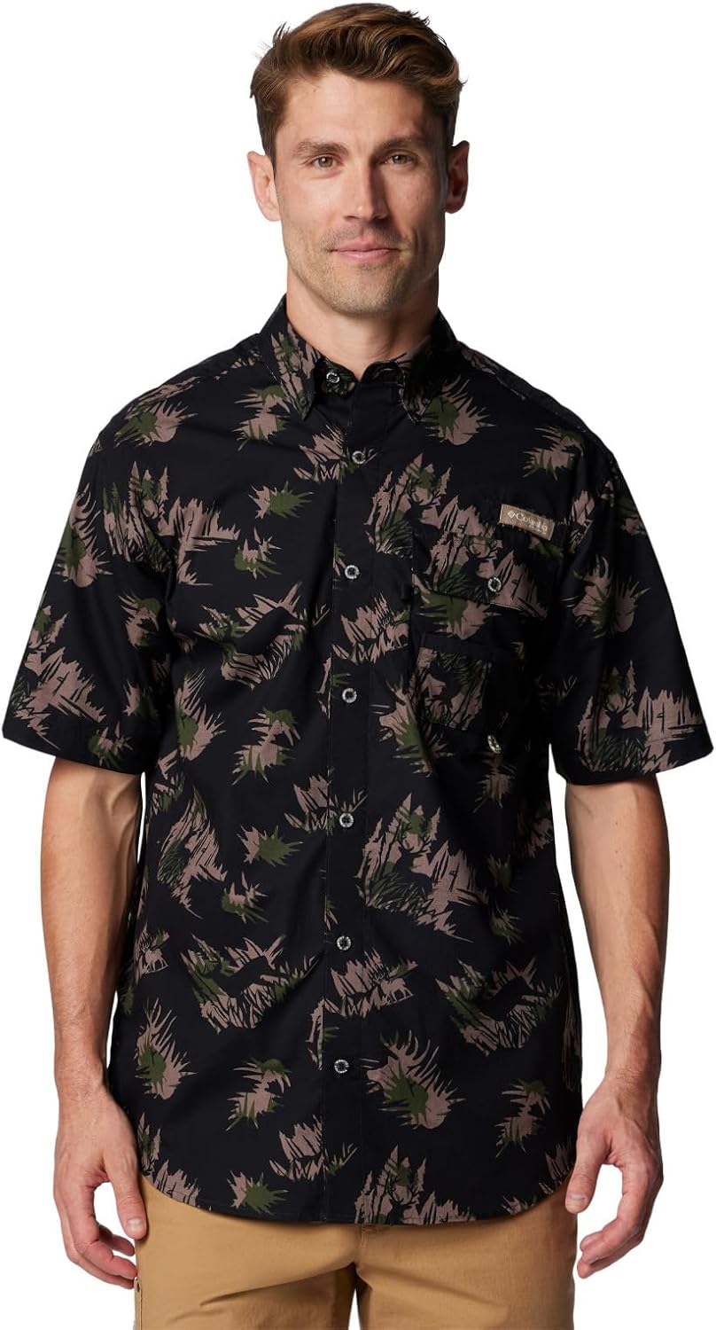 

Рубашка Columbia Mens Sharptail с коротким рукавом. Рубашка Sharptail с коротким рукавом., Black Retrodeer