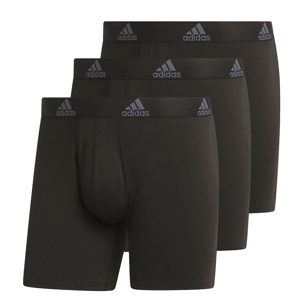 

Комплект из трех эластичных боксеров Adidas Big & Tall, цвет Black Onix Gray