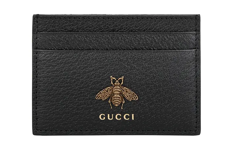 

Кардхолдер из кожи серии Animalier унисекс черный GUCCI