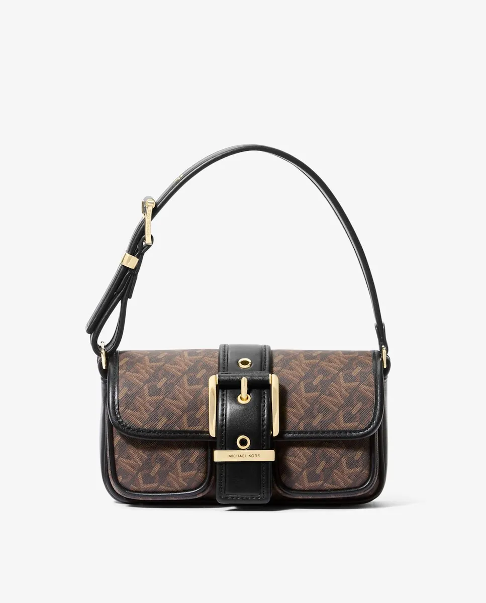 

Мини-сумка через плечо Colby с принтом логотипов Michael Michael Kors, темно-коричневый