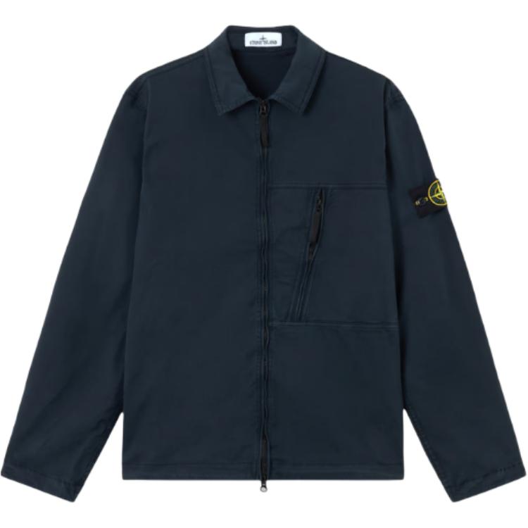 

Застёгивающаяся на молнию рубашка с нашивкой-логотипом STONE ISLAND, синий