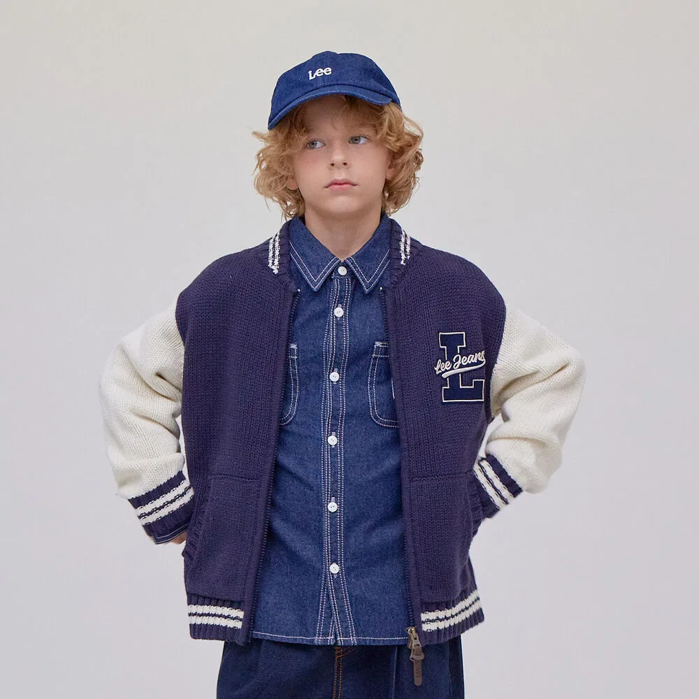 Детский вязаный кардиган Lee Kids Varsity тёмно-синий