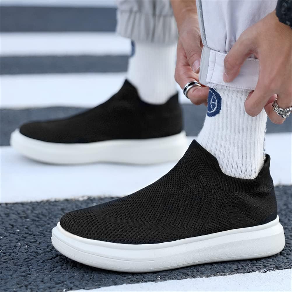 Женские и мужские кроссовки-носки LLTMALL, легкие, с сеткой, для ходьбы и бега, белый/черный — фото 4