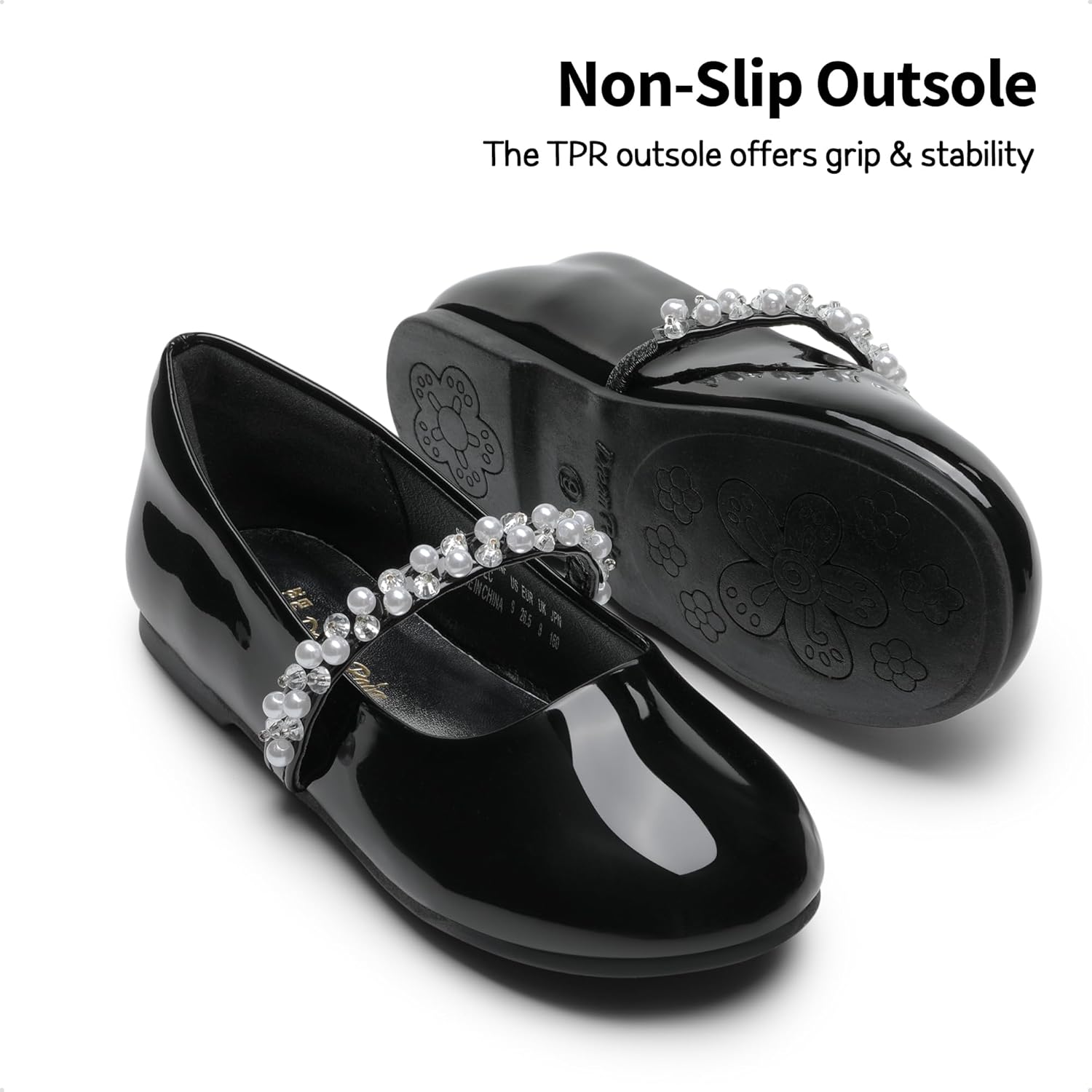 Туфли для девочек DREAM PAIRS Mary Jane Ballerina Flats для свадьбы, вечеринок (малыши/маленькие дети/старшие дети), черный — фото 2