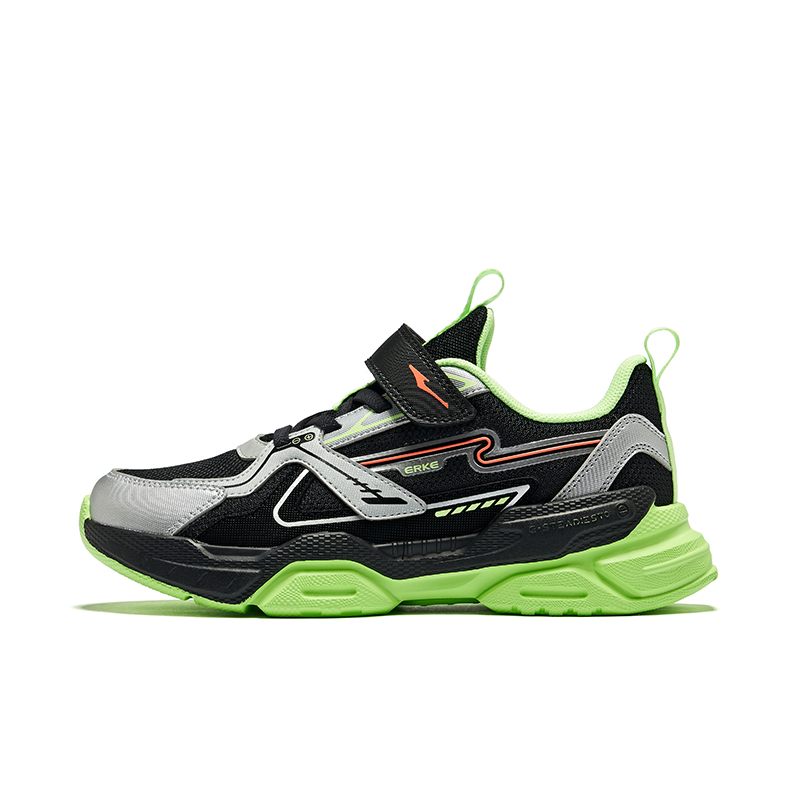 

ERKE KIDS Mid top Kids Lifestyle Shoes Jet Black Bright Silver Kids'