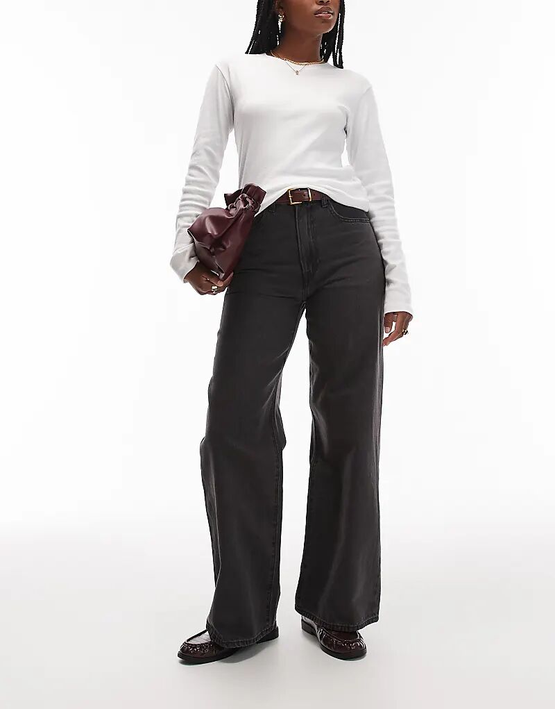 

Джинсы Levi's с широкими штанинами и плетением на ребрах, черного цвета