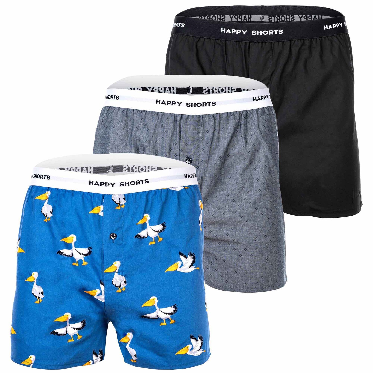 

Боксеры Happy Shorts Web-Boxershorts 3 шт, цвет Pelican