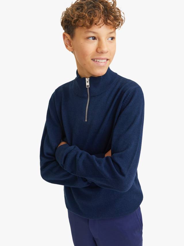 Детский джемпер с молнией из смесового хлопка Emil Jack & Jones, Navy Blazer — фото 3